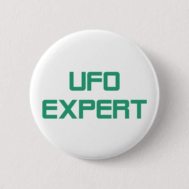 Ufo expert pinback button (Front)