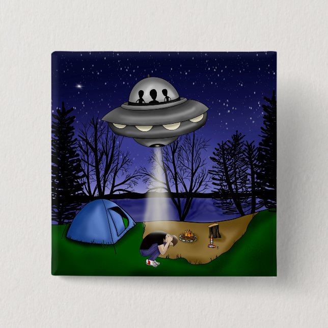 UFO Extraterrestrial Abduction Alien Button (Front)