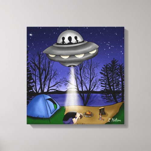 UFO Extraterrestrial Abduction Alien Canvas Print