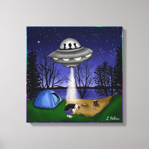 UFO Extraterrestrial Abduction Alien   Canvas Print