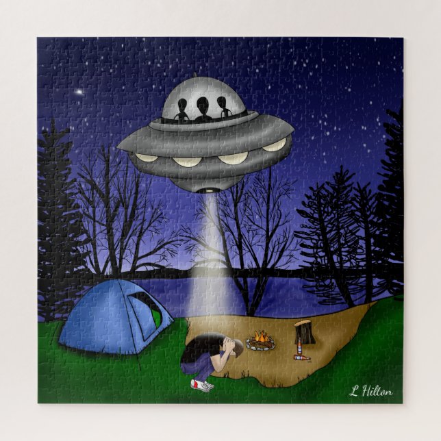 UFO Extraterrestrial Abduction Alien Jigsaw Puzzle (Vertical)