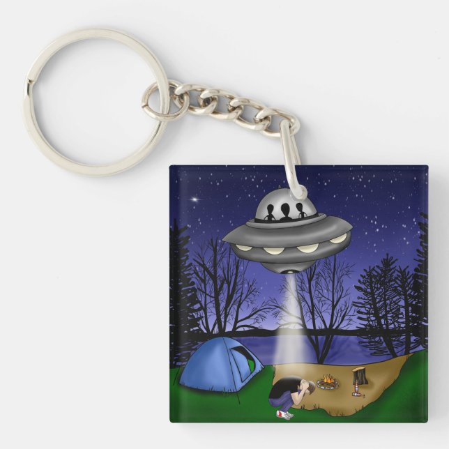 UFO Extraterrestrial Abduction Alien Keychain (Front)