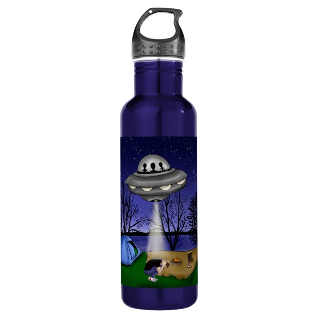 UFO Extraterrestrial Abduction Alien  Stainless Steel Water Bottle (Front)