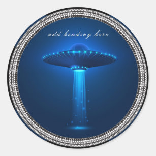 UFO Extraterrestrial Round Sticker