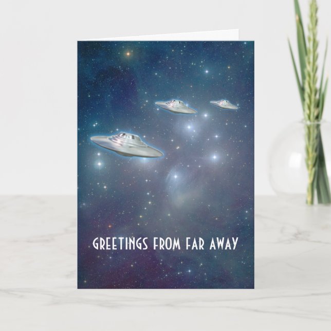 UFO "Far Away" Greeting Card (Front)