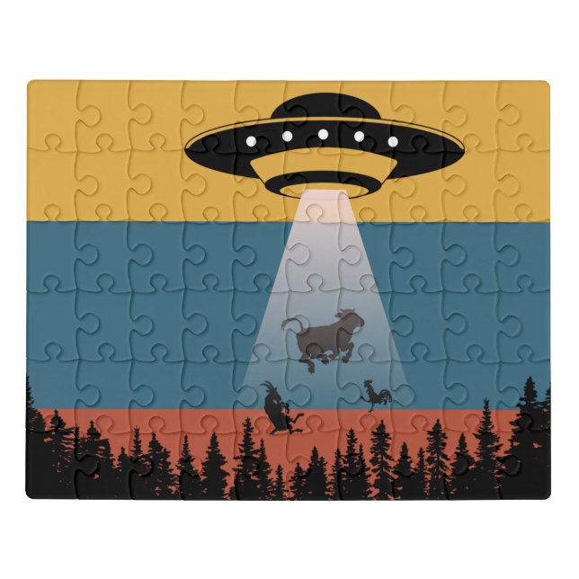 Ufo Farm Animals Abduction Jigsaw Puzzle (Puzzle Horizontal)