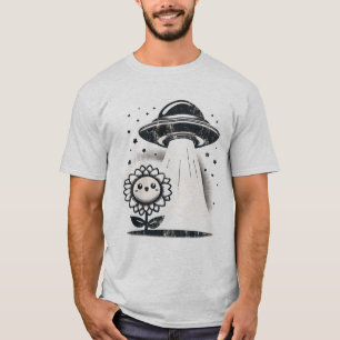 UFO Flower - Whimsical and Fun Alien Encounter T-Shirt