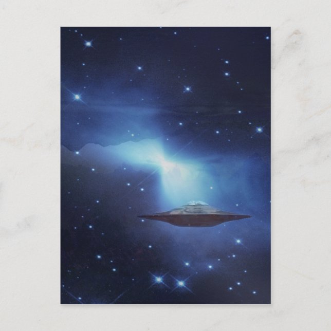 UFO flying object in space Postcard (Front)