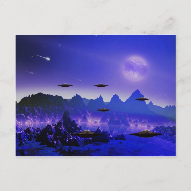 UFO flying object in space Postcard (Front)