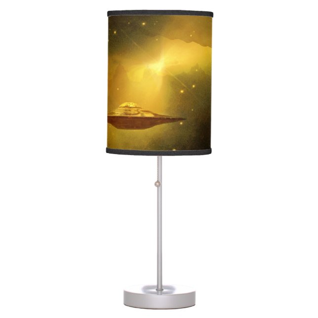 UFO flying object in space Table Lamp (Front)