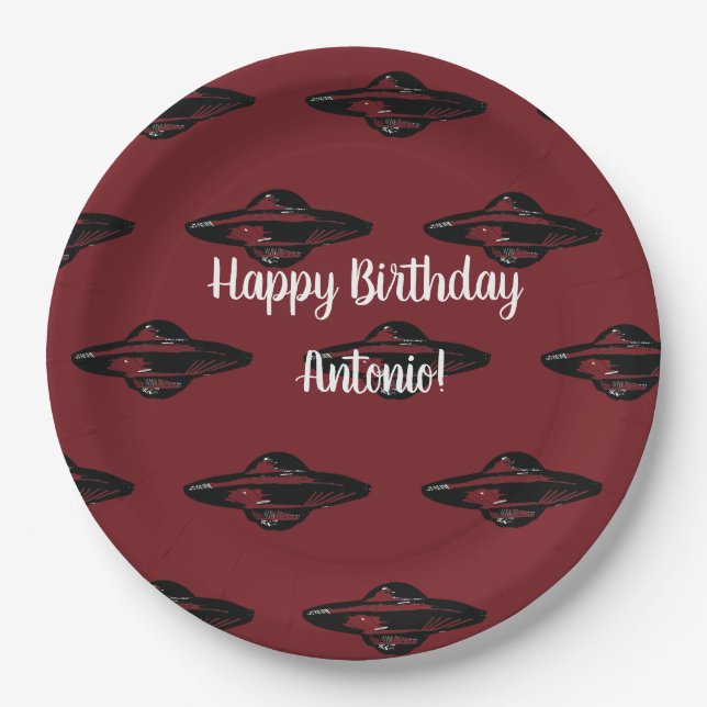 UFO flying saucer Paper Plates (Front)