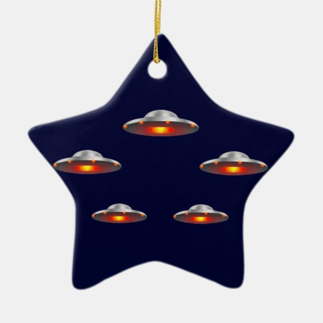 UFO Flying Saucers Christmas ornament (Front)