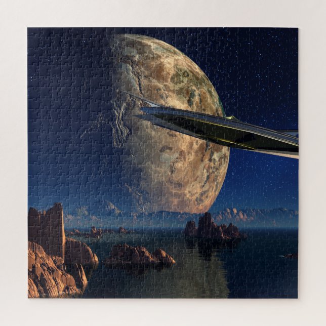 UFO-Foreign World-Scifi Landscape Jigsaw Puzzle (Vertical)