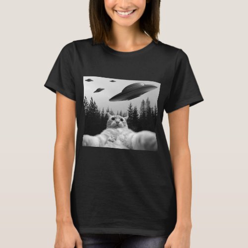 UFO Funny Cat T_Shirt