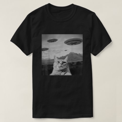 UFO Funny Cat T_Shirt