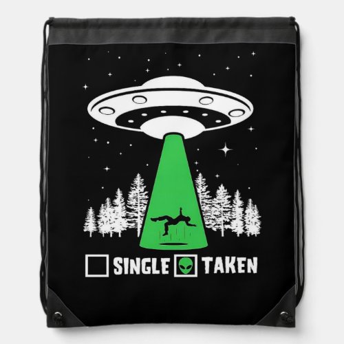 UFO funny UFO flying saucer alien abduction Drawstring Bag
