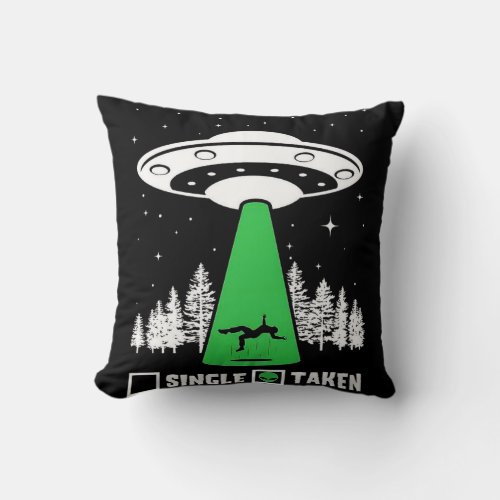UFO funny UFO flying saucer alien abduction Throw Pillow