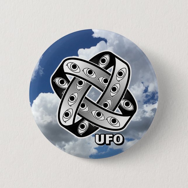 UFO Goofy Eyes  Button (Front)