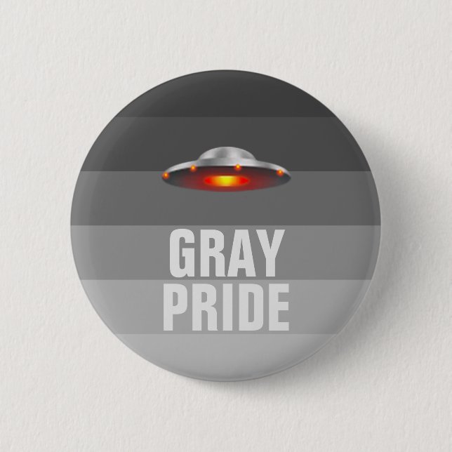 UFO Gray Pride button (Front)