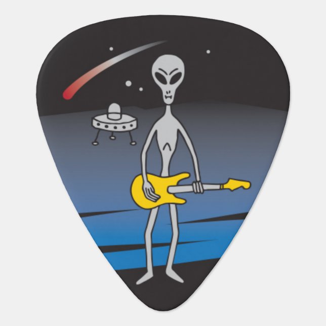 UFO Guitar Alien Guitar Pick Plectrum (Front)