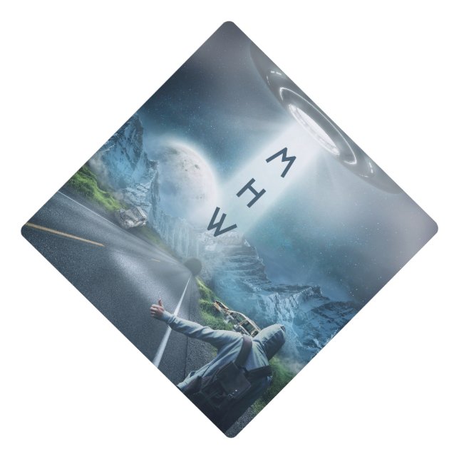 UFO Hitchhiker custom monogram tassel topper (Front)