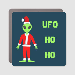 UFO Ho Ho Father Christmas alien Car Magnet