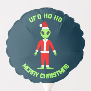 UFO Ho Ho Father Christmas alien Custom Balloon