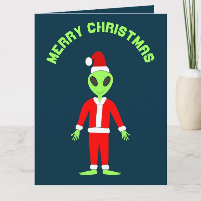 UFO Ho Ho Father Christmas alien Custom Card (Front)