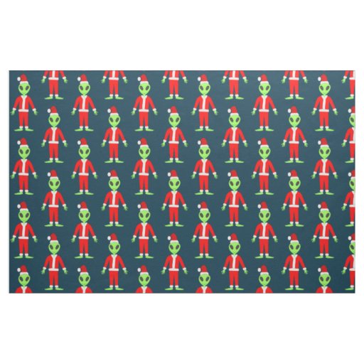UFO Ho Ho Father Christmas alien Fabric