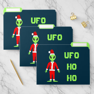 UFO Ho Ho Father Christmas alien File Folder