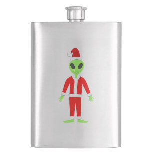 UFO Ho Ho Father Christmas alien Flask