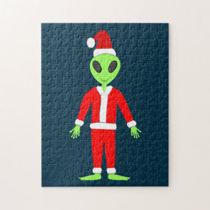UFO Ho Ho Father Christmas alien Jigsaw Puzzle