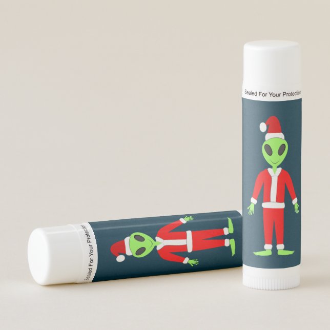 UFO Ho Ho Father Christmas alien Lip Balm (Front)