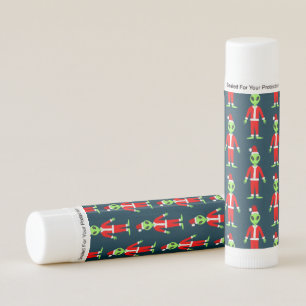 UFO Ho Ho Father Christmas alien Patterned Lip Balm
