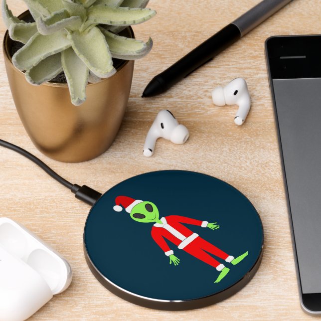 UFO Ho Ho Father Christmas alien Wireless Charger (Desk 2)