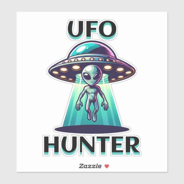 UFO Hunter | Ai Art with UFO and Alien Sticker (Sheet)