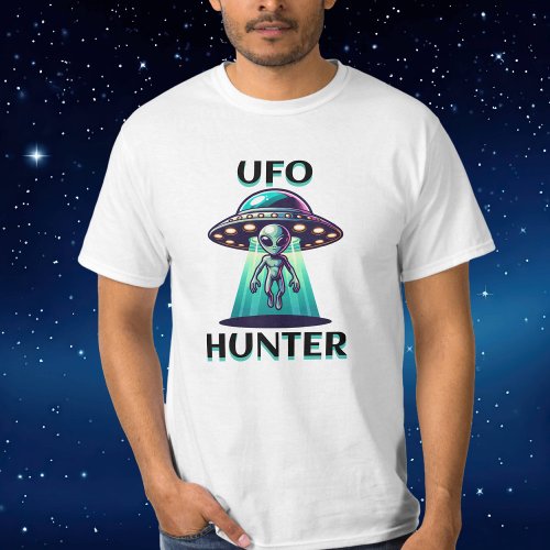 UFO Hunter  Ai Art with UFO and Alien T_Shirt