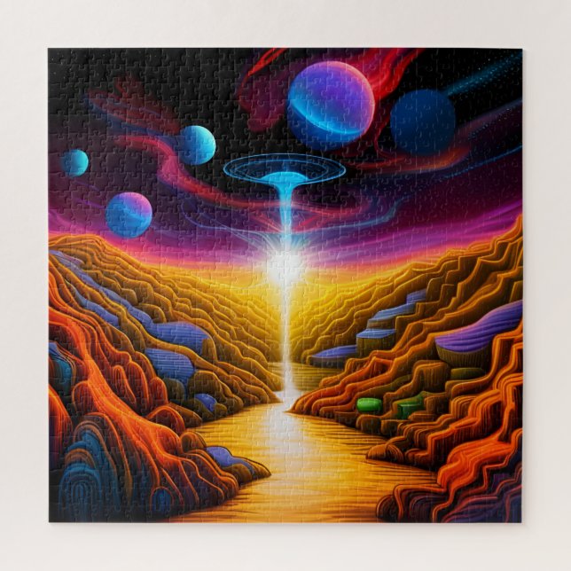 UFO In Fantasy World Jigsaw Puzzle (Vertical)