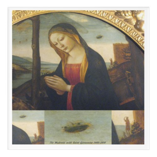 UFO In Historical Painting High Quality Canvas Pri Acrylic Print