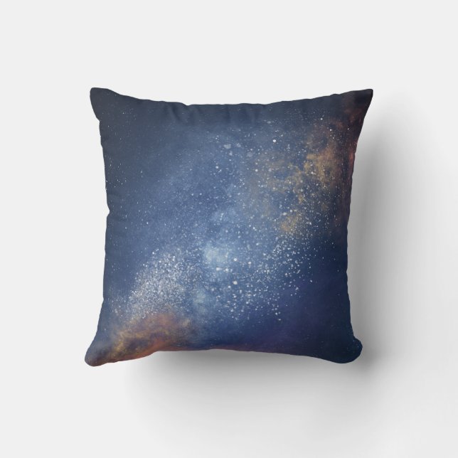 UFO in Space - Astronaut Alien Encounter Throw Pillow (Back)