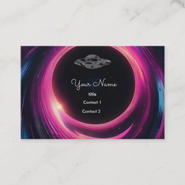 UFO  in the black hole  Business Card (Front)