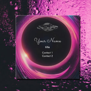 UFO in the black hole Square Business Card