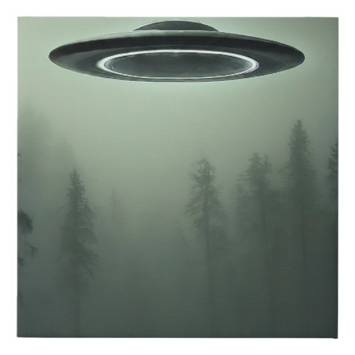 UFO in the Mist Faux Canvas Print