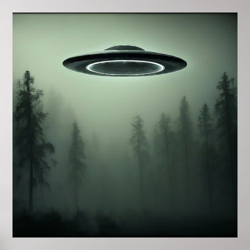 UFO in the Mist Poster