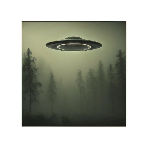 UFO in the Mist Wood Wall Art