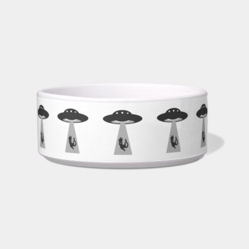 UFO kidnaps cat _ Choose background color Bowl