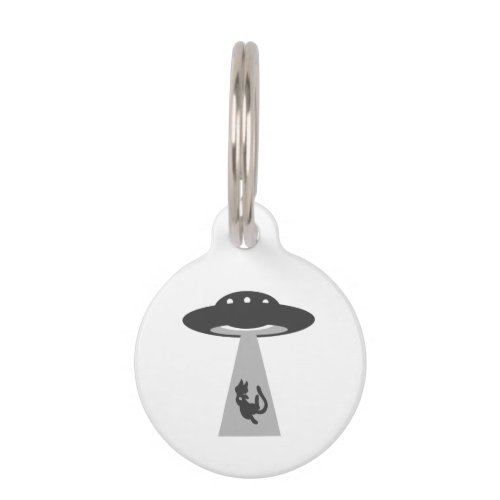 UFO kidnaps cat _ Choose background color Pet ID Tag