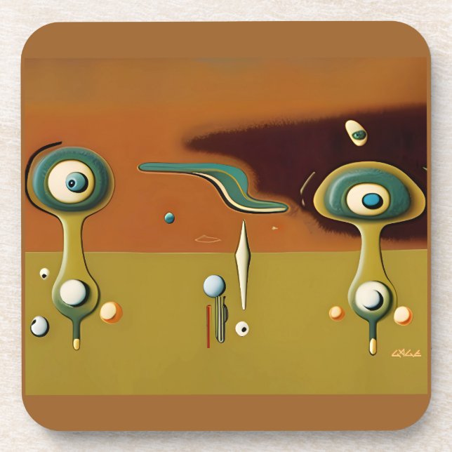 UFO Landing Pad Beverage Coaster (Front)