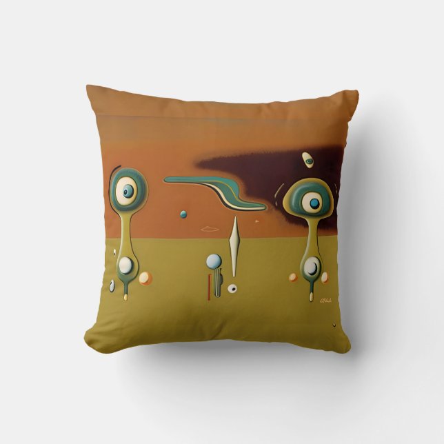 UFO Landing Pad Throw Pillow (Front)