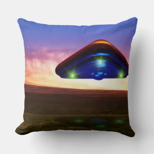 UFO Lights Throw Pillow